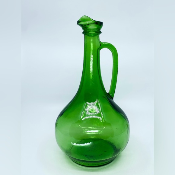 Vintage Thatcher Emerald Green Glass Jug Pitcher Decanter Vase • 11.5” Tall - Picture 3 of 10